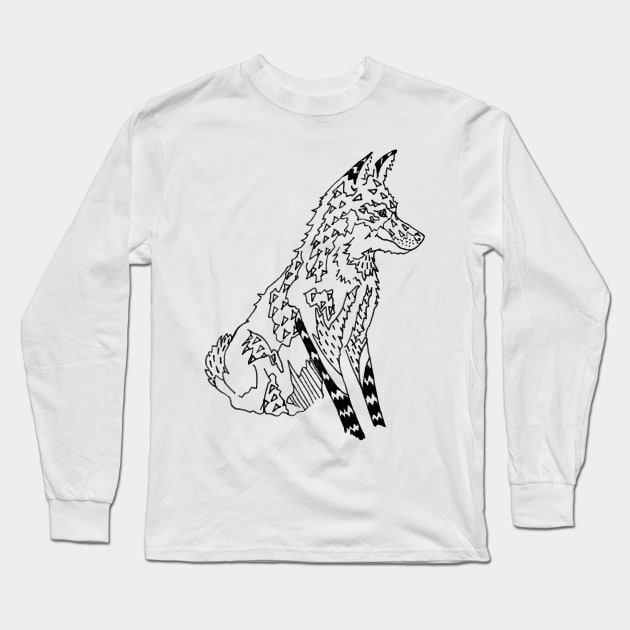 Fox - Geometric modern art rendering of Foxy Loxy Long Sleeve T-Shirt by B-ARTIZAN